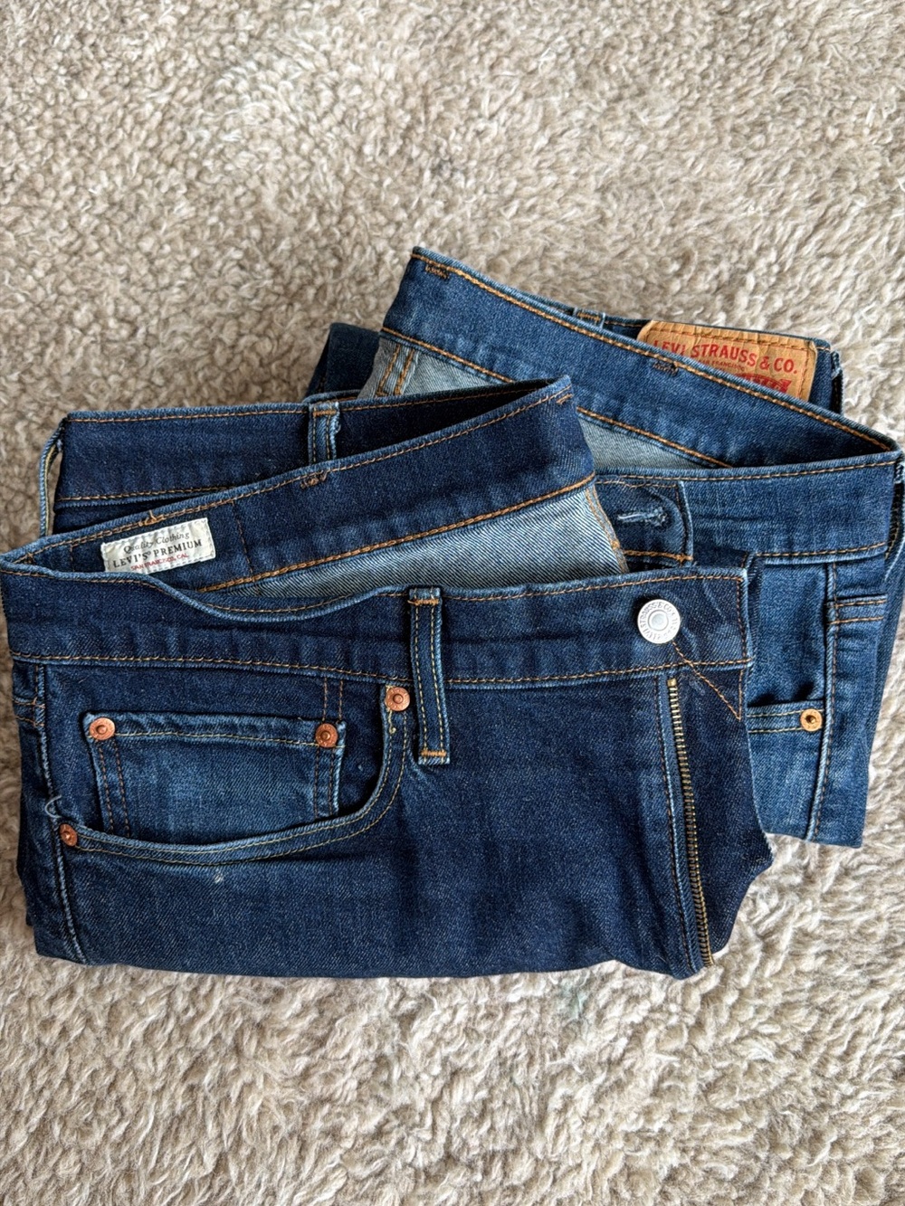 Levi's Men's Straight Jeans in Dark Blue Denim